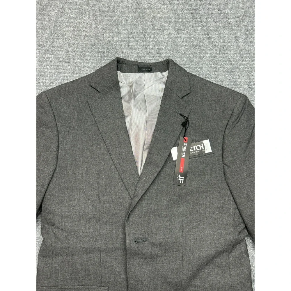 J Ferrar Blazer Jacket Mens 34 Short Charcoal Gray Stretch Slim Fit Solid New